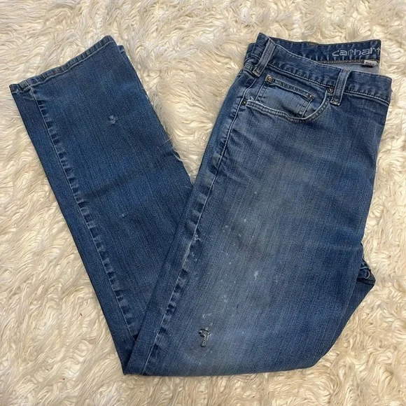 Carhartt Men’s Relaxed Fit Distressed Jeans. Size 38 - Picture 3 of 7